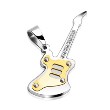 316L Stainless Steel Guitar Pendant (Gold Tone Plate) with 8 Czs
