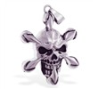 Silver alloy skull and crossbones pendant
