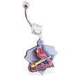 Mspiercing Belly Ring with Official Licensed MLB Charm, St. Louis Cardinals