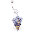 Mspiercing Belly Ring with Official Licensed NFL Charm, New Orleans Saints