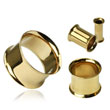 Pair Of Gold Tone Double Flared Tunnels
