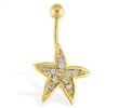 Gold Tone Starfish Navel Ring