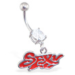 Belly ring with dangling 