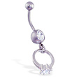 Navel Ring with Dangling Ring