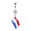 Belly ring with dangling Holland flag