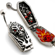 Hinged openable coffin belly ring