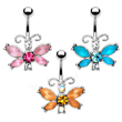 Fancy Frosted Butterfly Belly Ring