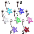 Large jeweled star belly ring