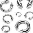 Stainless steel circular (horseshoe) barbell with cones, 6 ga