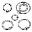 316L Surgical Steel One Side Fixed Ball Ring, 14ga