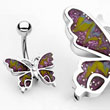 Colorful Glitter Butterfly Belly Button Ring