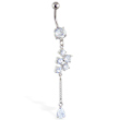 Belly ring with Pretty Dangling Tear Drop