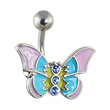 Pastel colored butterfly belly ring