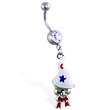 Navel ring with dangling magical gnome