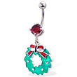 Christmas Wreath Belly Button Ring