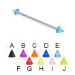 Long barbell (industrial barbell) with UV cones, 14 ga