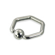 Hexagon captive bead ring, 12 ga