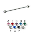 Jeweled ball long barbell (industrial barbell), 14 ga