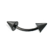 Black cone curved barbell, 16 ga