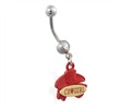 Jeweled belly ring with dangling 