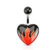 Acrylic flame belly ring