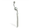 Belly ring with chain dangle