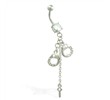 Navel ring with dangling handcuffs and key
