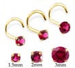 14K Gold Nose Screw With Round Ruby