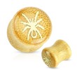 Pair Of Golden Spider Enamel Inlay Organic Bamboo Saddle Fit Plugs