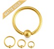 14G Matte Gold IP Over Surgical Steel Captive Bead Ring