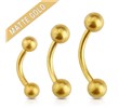 Matte Gold Over Surgical Steel Eyebrow Curve Barbell