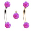 Internally Threaded Curved Barbells With Purple Opals