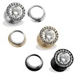 Large CZ Centered Screw Fit Tunnels