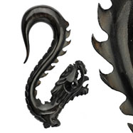 Hand carved buffalo horn black dragon taper